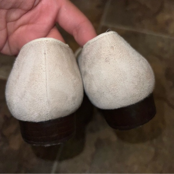 Etienne Aigner Scroll Cream Suede Leather Embroidered Loafers Flats - Picture 8 of 8